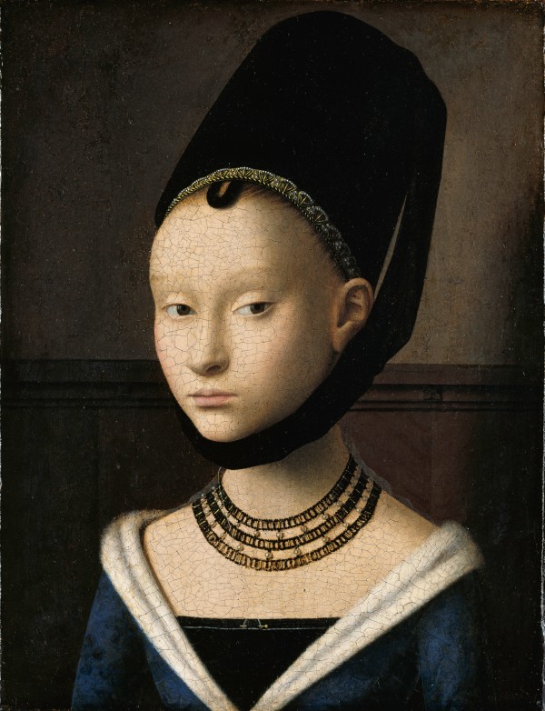 Portrait of a Young Woman with a black hat by Petrus Christus